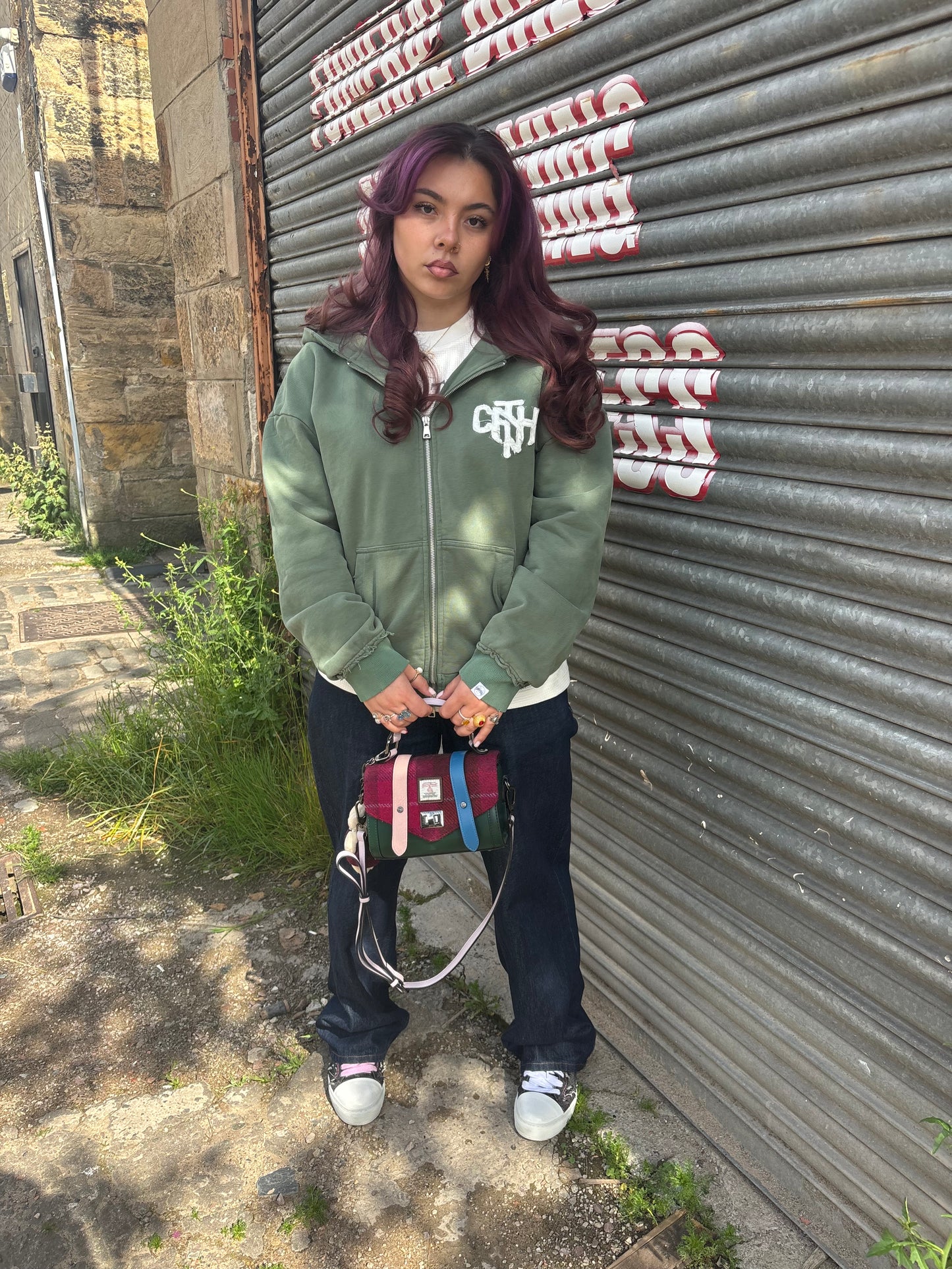 Distressed Hoodie-MOSS