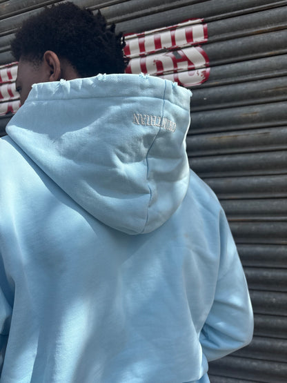 Distressed Hoodie-SKY