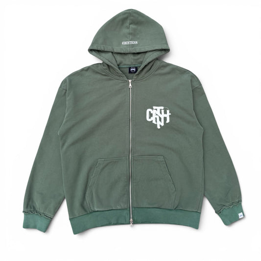 Distressed Hoodie-MOSS